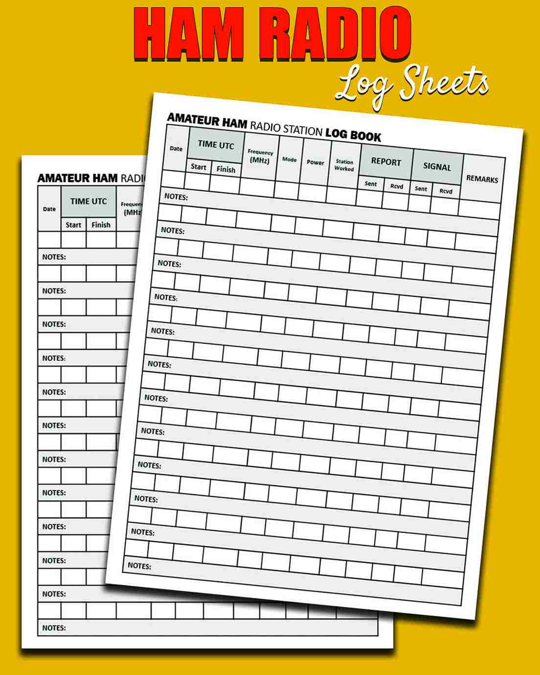  HAM radio Log Sheet